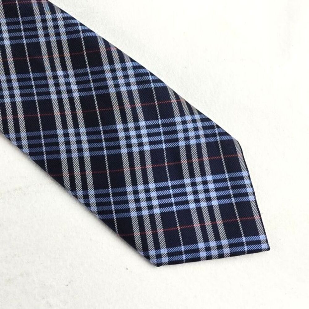 Jos A Bank Executive Collection Tie Mens Blue Plaid Silk Necktie 3.75" Classic